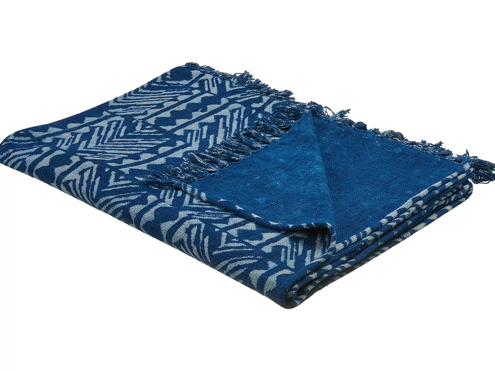 New Beliani Huopa Puuvilla Laivastonsininen 130 X 180 Cm Shivpuri