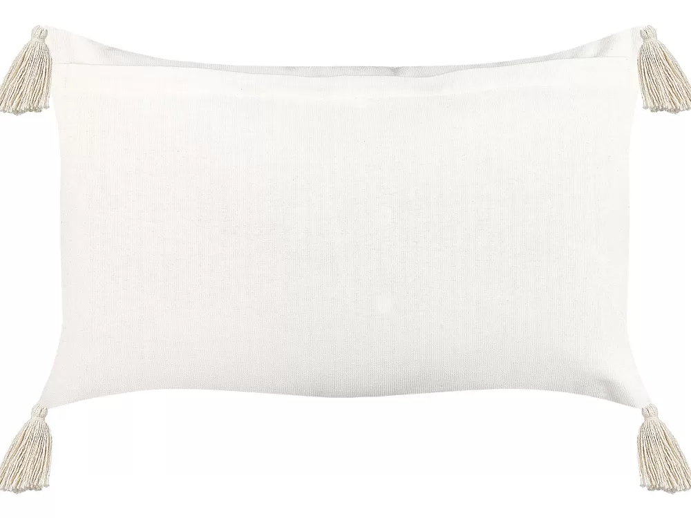 Best Beliani Koristetyyny Puuvilla Beige/Sininen 35 X 55 Cm 2 Kpl Lupinus