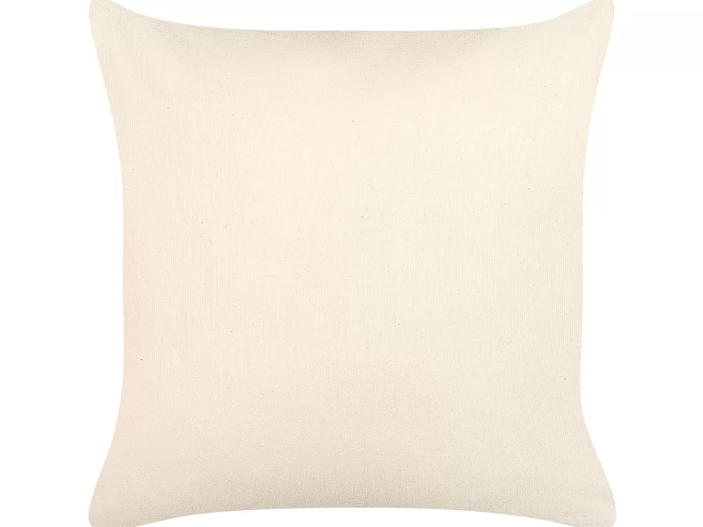 New Beliani Koristetyyny Puuvilla Beige/Sininen 45 X 45 Cm Rivina