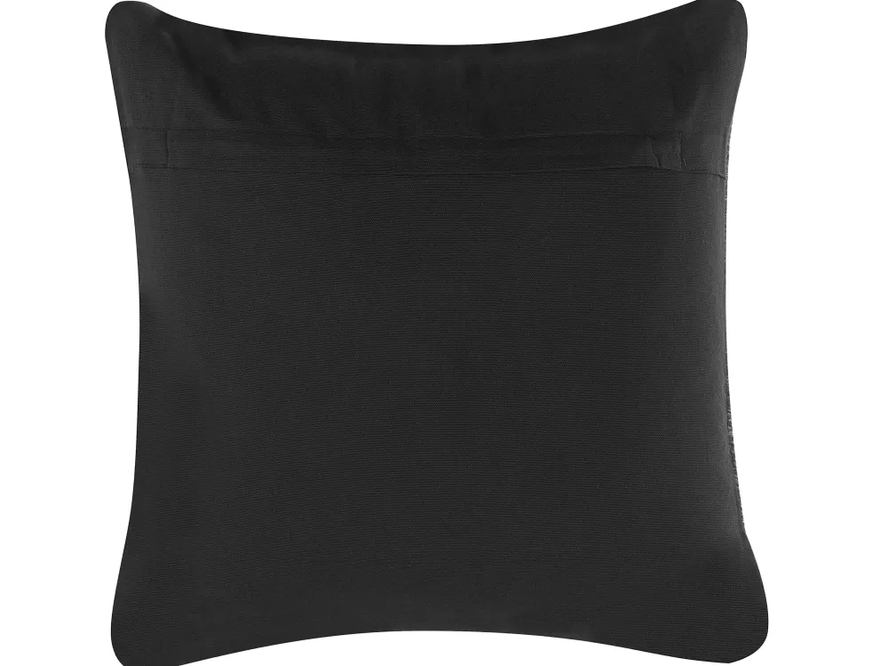 New Beliani Koristetyyny Puuvilla Harmaa Kohokuvioitu 45 X 45 Cm Konni