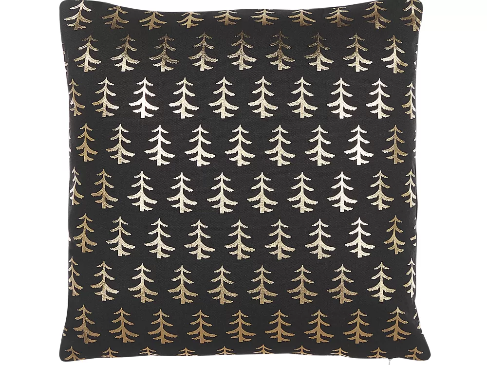 Best Sale Beliani Koristetyyny Puuvilla Musta/Kultainen 45 X 45 Cm 2 Kpl Leroy