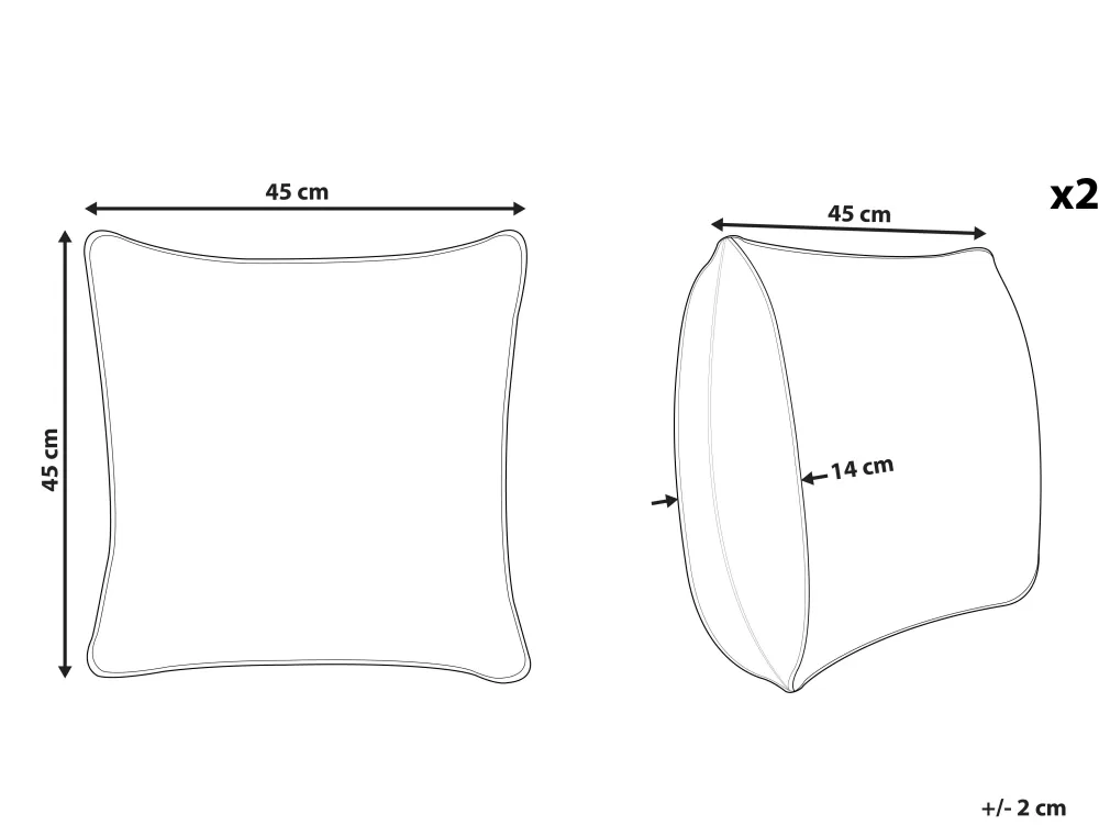 Outlet Beliani Koristetyyny Puuvilla Sininen 45 X 45 Cm 2 Kpl Rhoeo