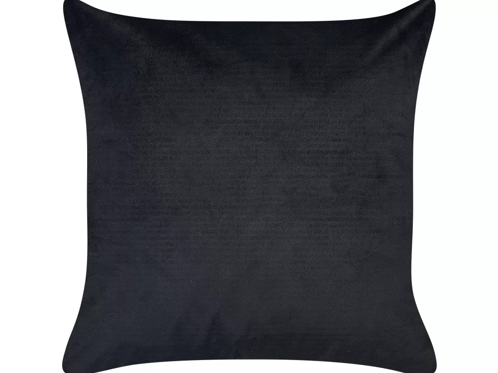 Online Beliani Koristetyyny Sametti Musta 45 X 45 Cm 2 Kpl Yuzuri
