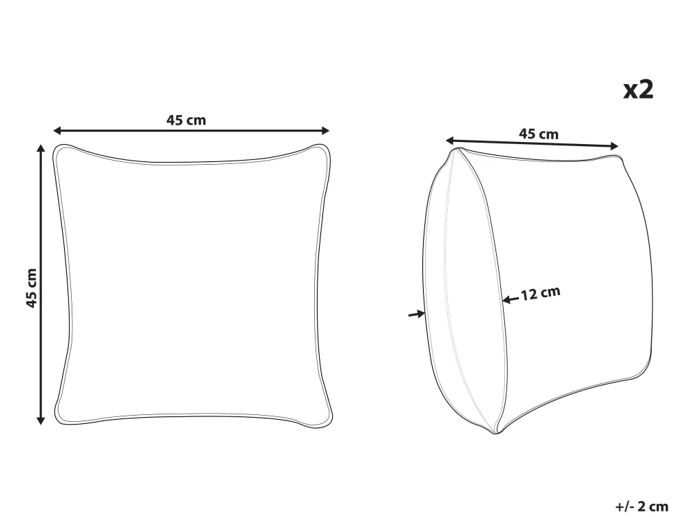 Best Sale Beliani Koristetyyny Ulkokayttoon 2Kpl Setti 45 X 45 Cm Lehtikuviolla Pavelli