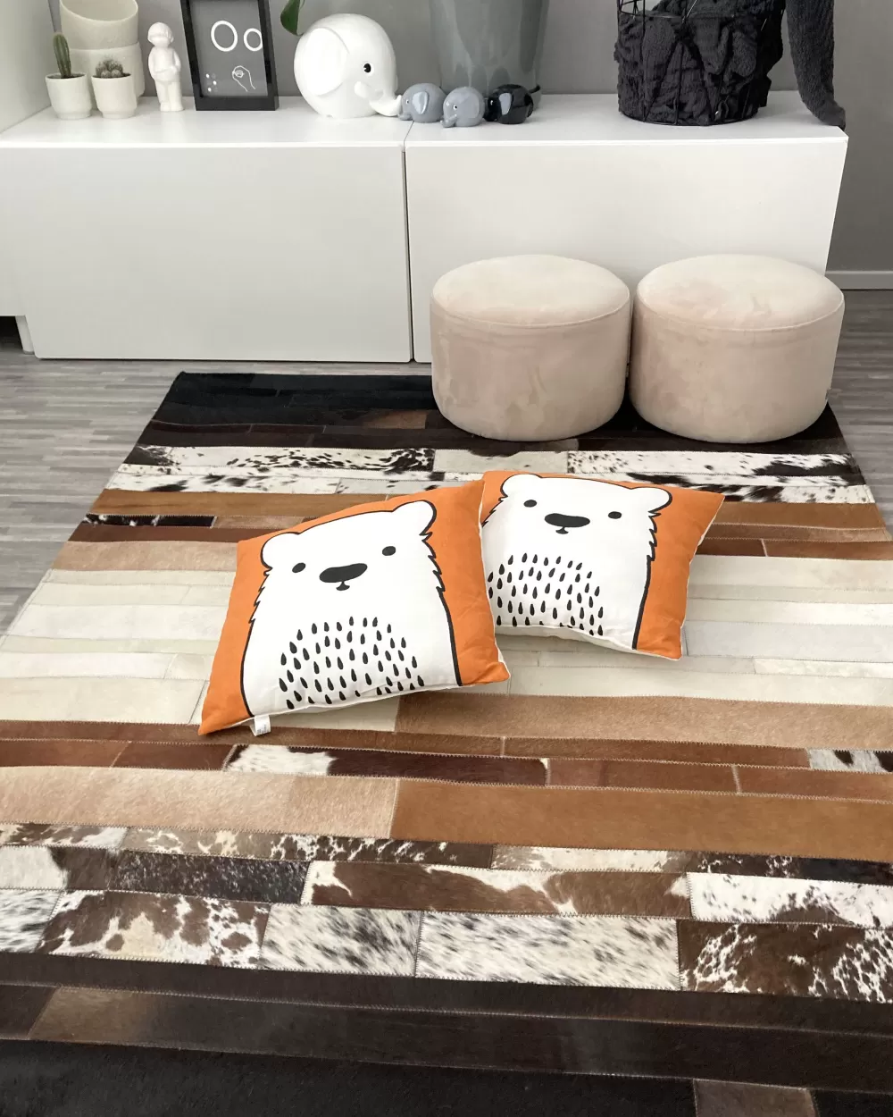 New Beliani Lasten Tyyny 2Kpl 45 X 45 Cm Oranssi Waranasi