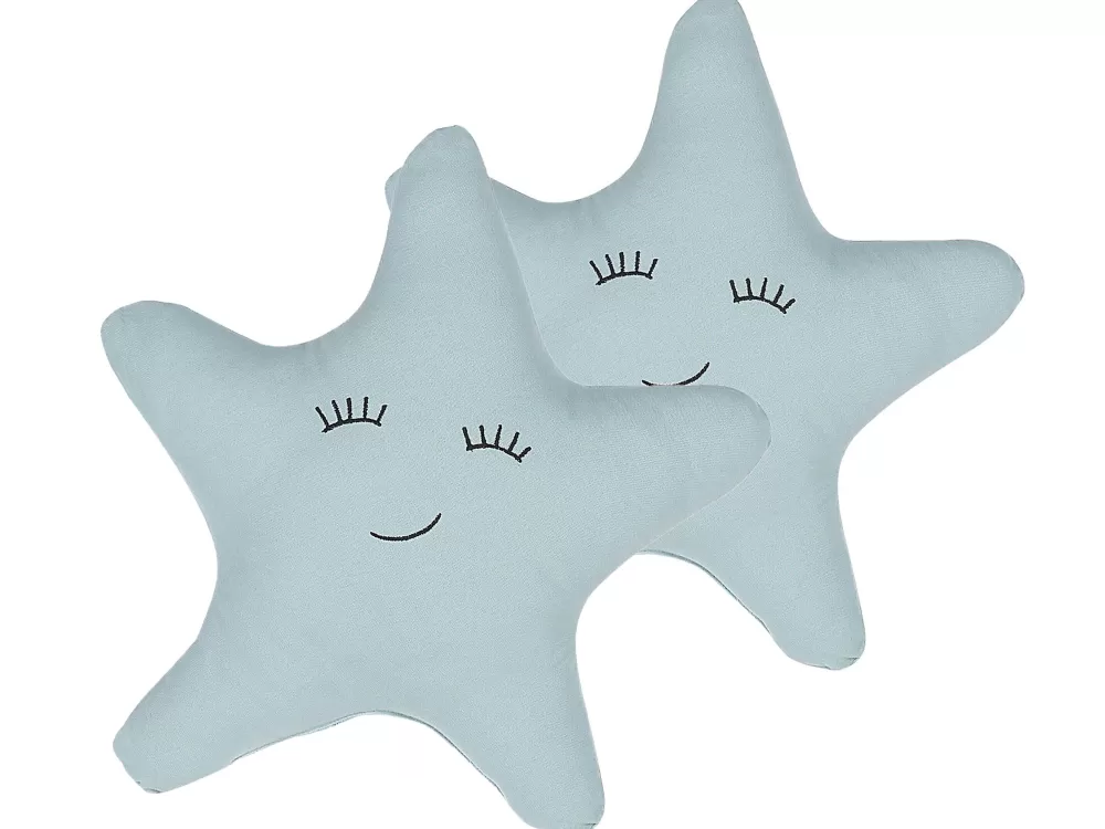 Online Beliani Lasten Tyyny Tahti 2Kpl 40 X 40 Cm Sininen Bhopal