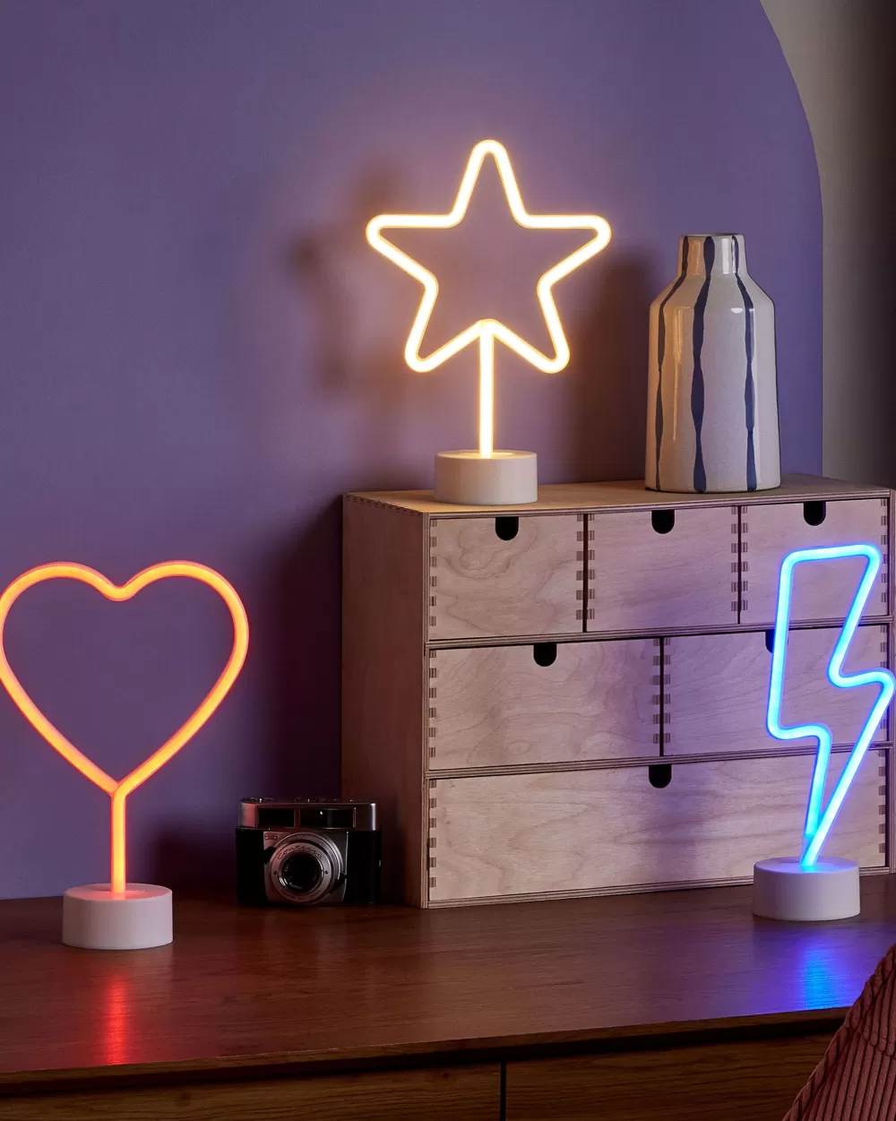 Cheap Beliani Led-Neonvalaisin Monivarinen 3 Kpl Floretta