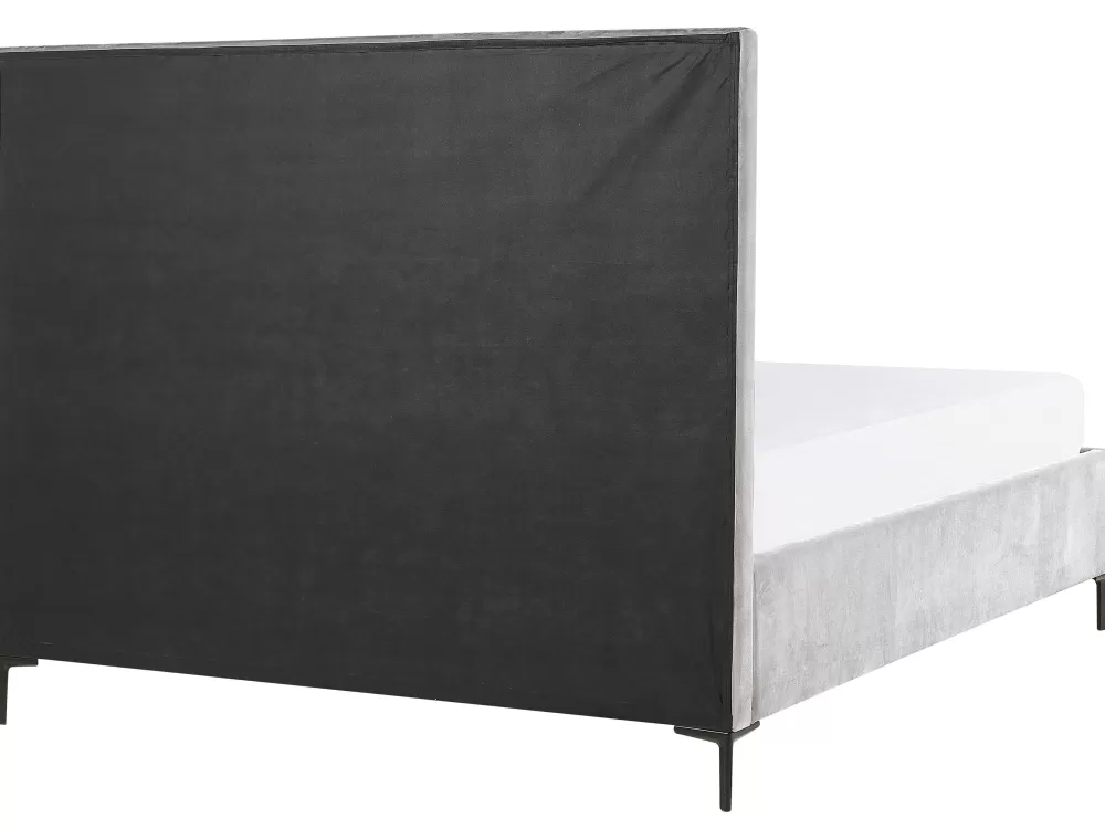 Sängyt<Beliani Makuuhuonesetti Sametti 3 Osaa Vaaleanharmaa 180 X 200 Cm Sezanne