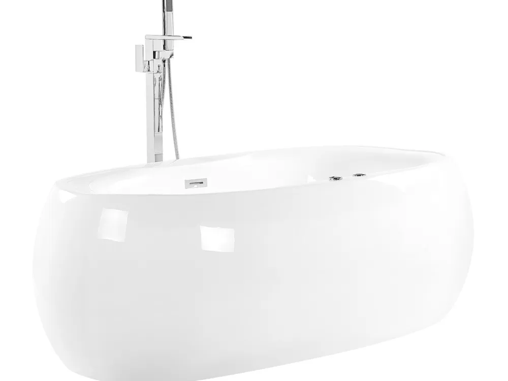 Kylpy- & Poreammeet<Beliani Poreamme Vapaasti Seisova Led-Valot Valkoinen 180 X 100 Cm Mustique