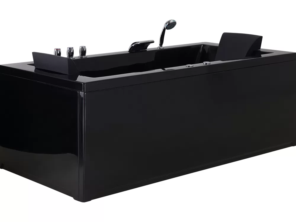 Kylpy- & Poreammeet<Beliani Poreamme Vasenk. Led-Valot Musta 183 X 90 Cm Varadero