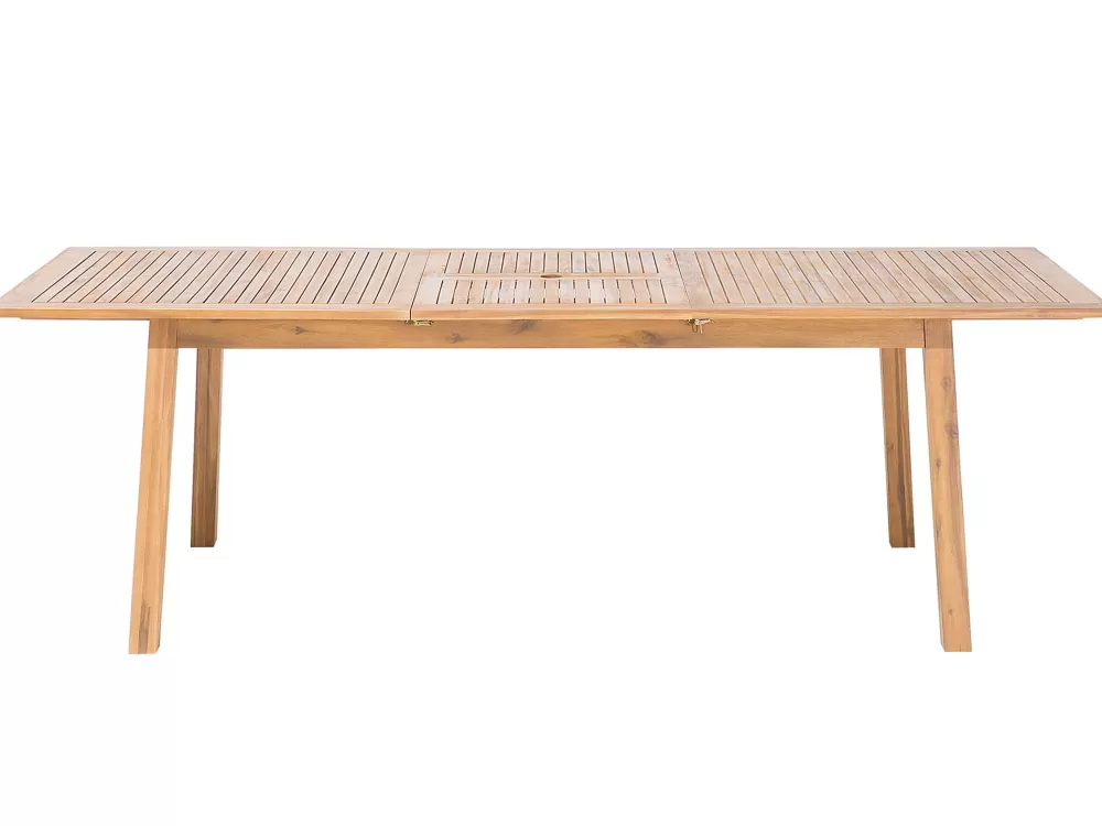 Ulkokalusteet<Beliani Puutarhapoyta Jatkettava Akaasia Vaalea Puu 180/240 X 100 Cm Cesana