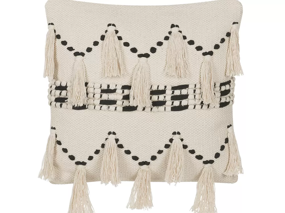 Tekstiilit<Beliani Puuvillainen Beige/Musta Tyynysetti 2 Kpl 45 X 45 Cm Thondi