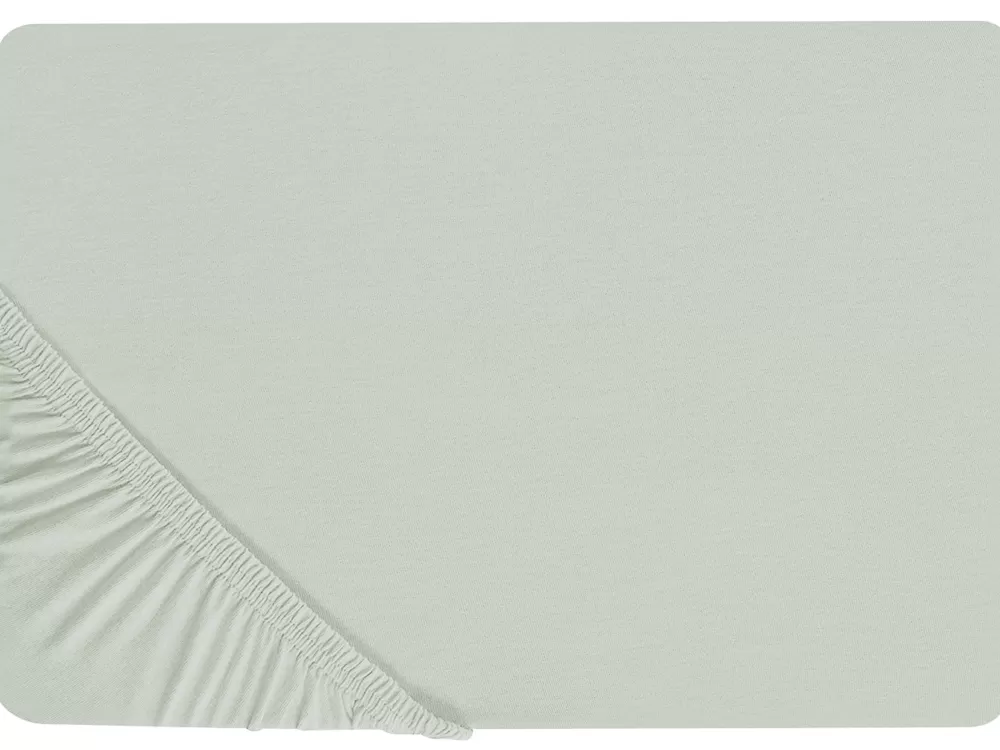 Online Beliani Puuvillalakana Muotoonommeltu Vaaleanvihrea 200 X 200 Cm Janbu