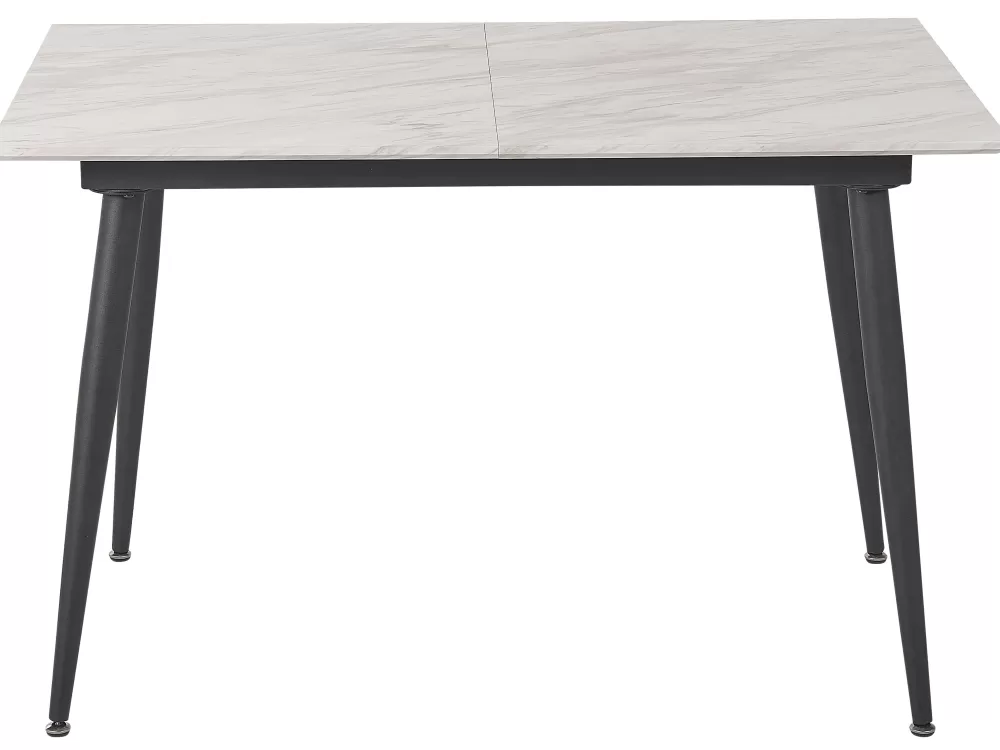 Pöydät<Beliani Ruokapoyta Jatkettava Marmorikuvio Valkoinen/Musta 120/150 X 80 Cm Eftalia