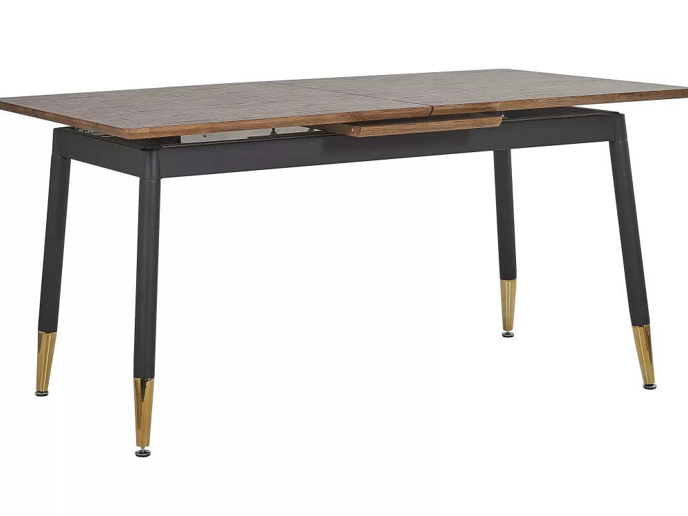Pöydät<Beliani Ruokapoyta Jatkettava Tumma Puu/Musta 160/200 X 90 Cm California