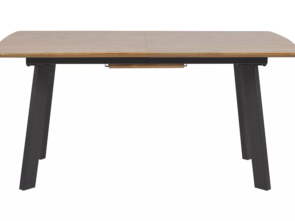 Pöydät<Beliani Ruokapoyta Jatkettava Tumma Puu/Musta 160/200 X 90 Cm Salvador