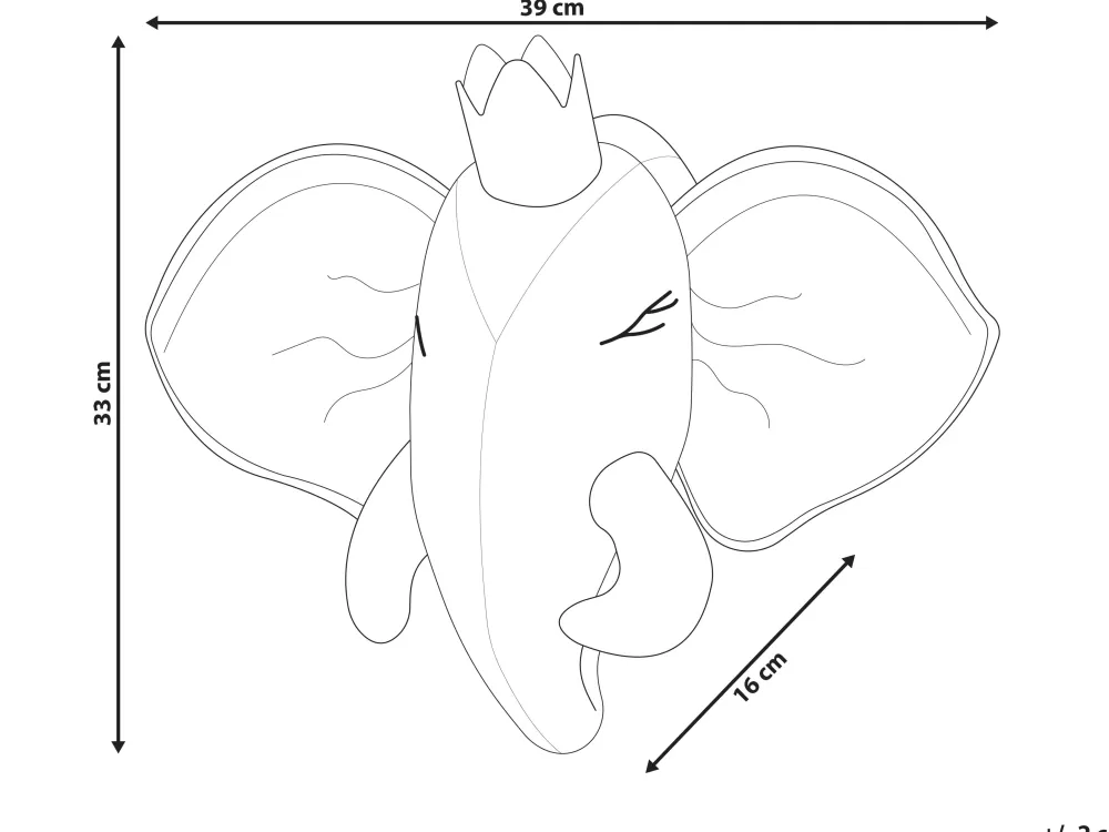 Lastenhuone<Beliani Seinakoriste Elefantti Puuvilla Harmaa 39 X 33 Cm Tantor