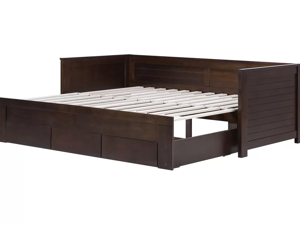 Cheap Beliani Sohvasanky Levitettava Säilytystila Tummanruskea 90/180 X 200 Cm Cahors