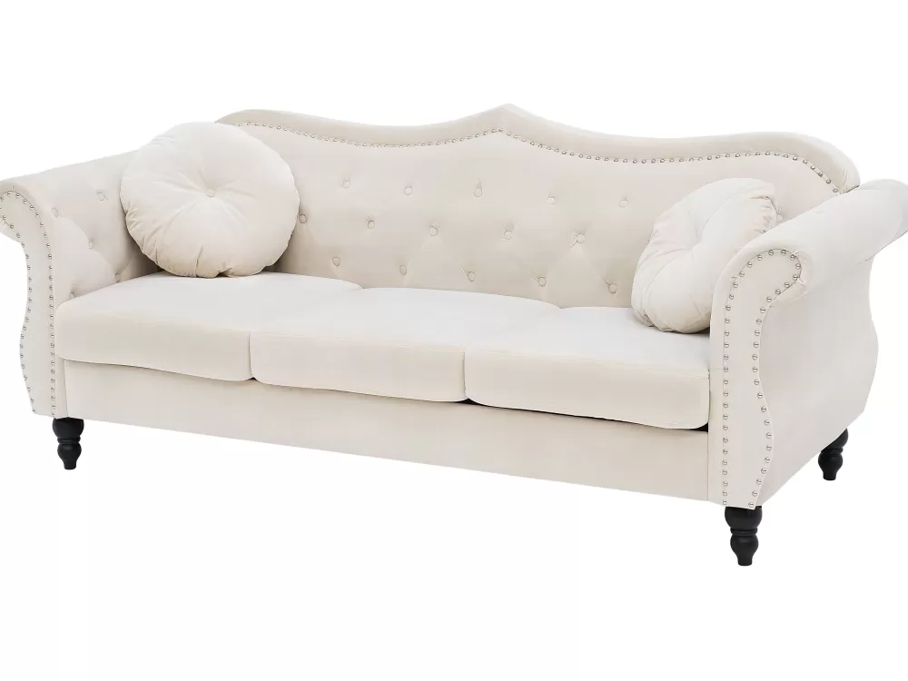 Cheap Beliani Sohvasetti Samettinen Beige Skien