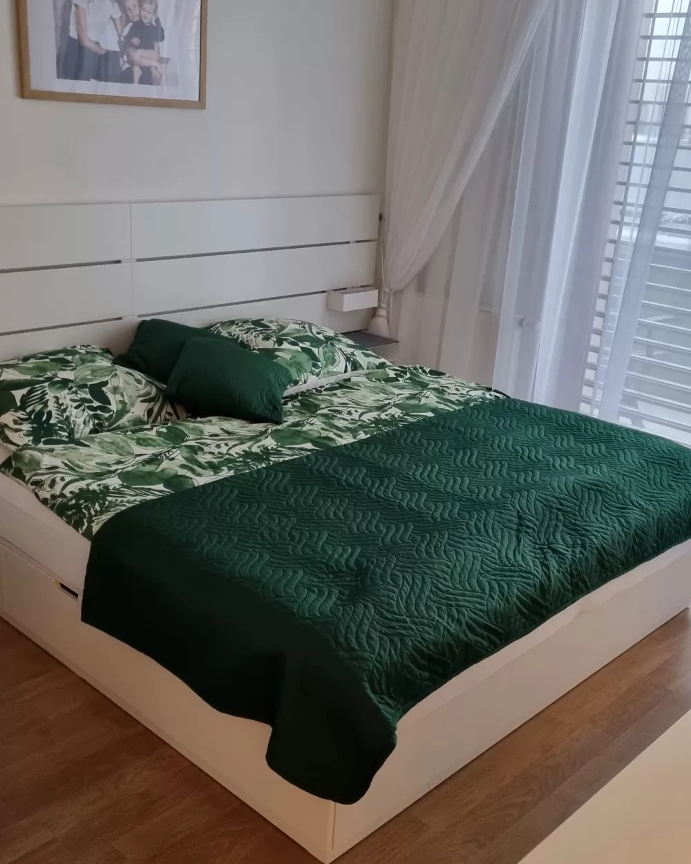 Discount Beliani Vihrea Kohokuvioitu Paivapeittosetti 140 X 210 Cm Babak