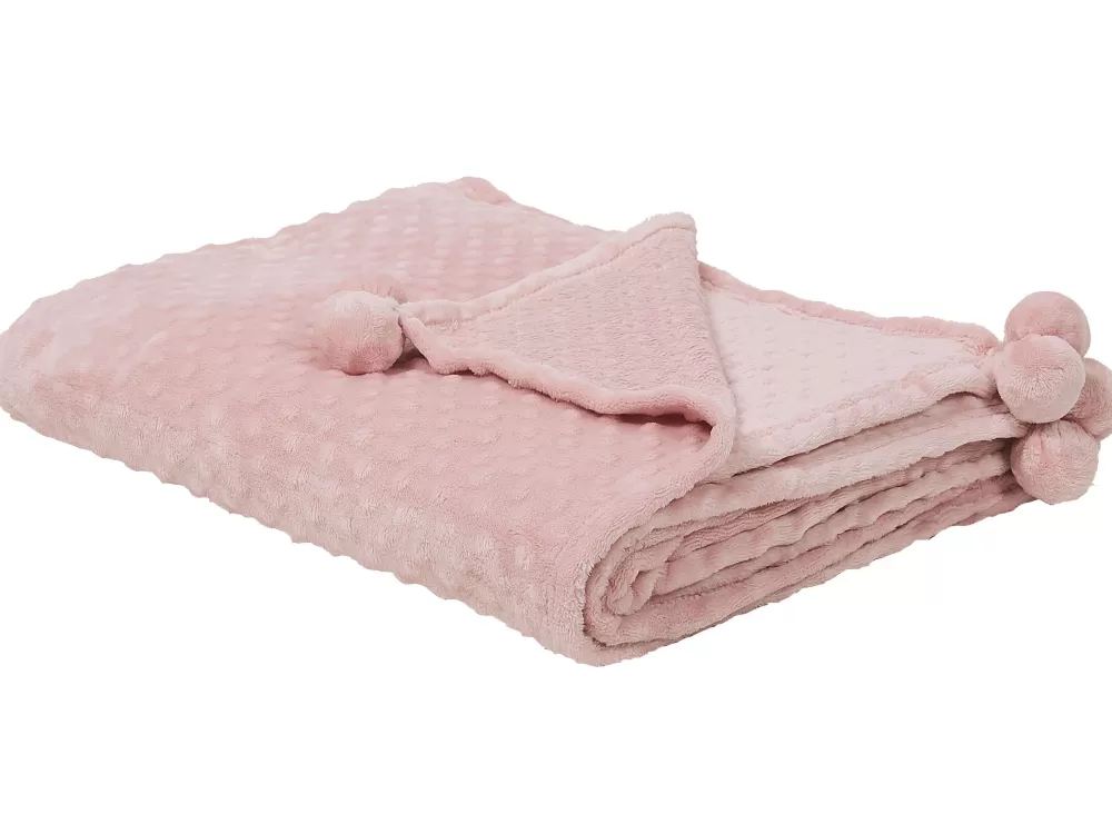 Tekstiilit<Beliani Viltti 200 X 220 Cm Vaaleanpunainen Samur